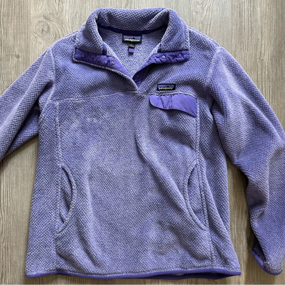 Patagonia Re-Tool Snap-T Fleece Pullover Purple Size Large